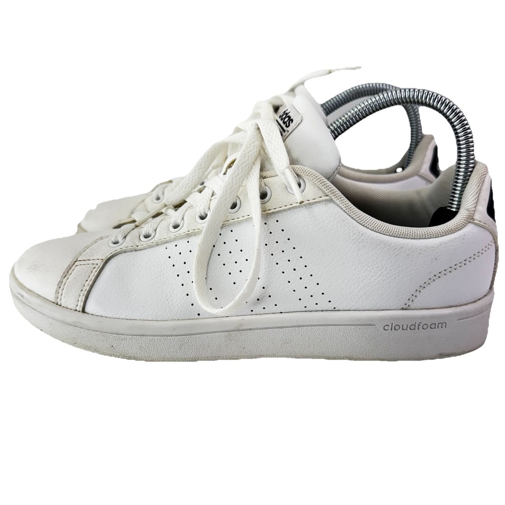Adidas Neo Cloudfoam Advantage White Leather Sneakers Women's 8.5